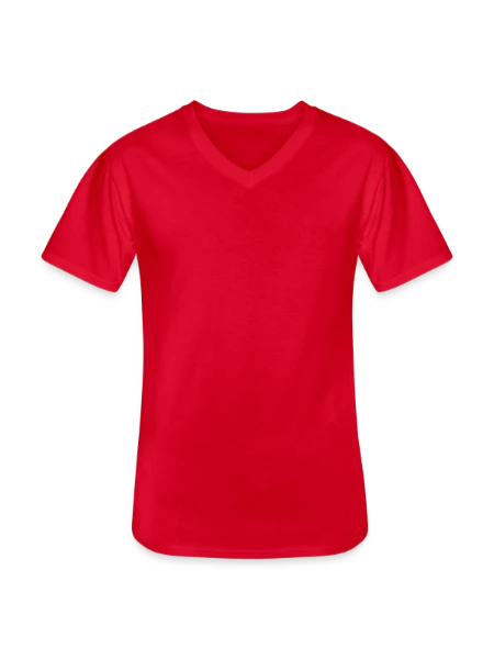 Men's V-Neck T-Shirt - red - Front