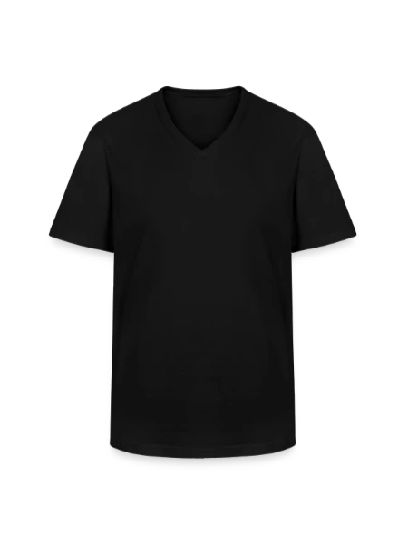 Men's V-Neck T-Shirt - black - Front