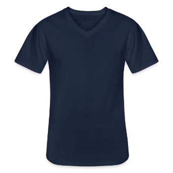 Men's V-Neck T-Shirt - navy - Front - AI Model Male 178 dark (178cm)
