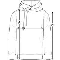 Unisex hoodie med sjalskrave