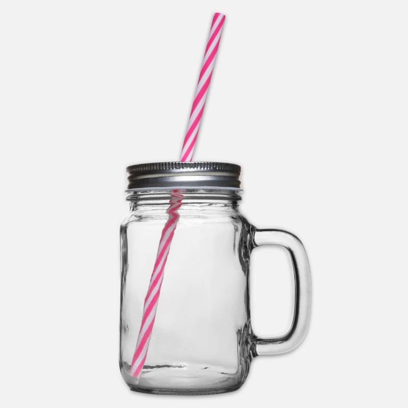 Glass jar with handle and screw cap