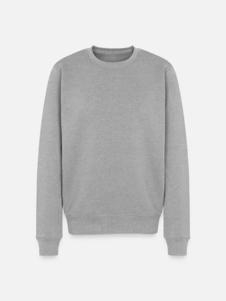 Pull Premium bio Homme - gris chiné - Devant