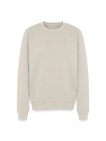 Männer Premium Bio Pullover - Beige - Vorne