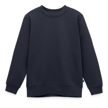Kids Premium Organic Sweatshirt - navy - Front - AI Model Kid Female (0cm)