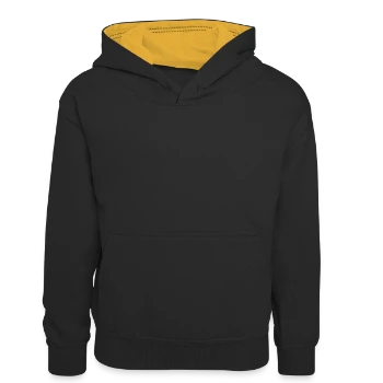 Kids’ Contrast Hoodie - black/gold - Front