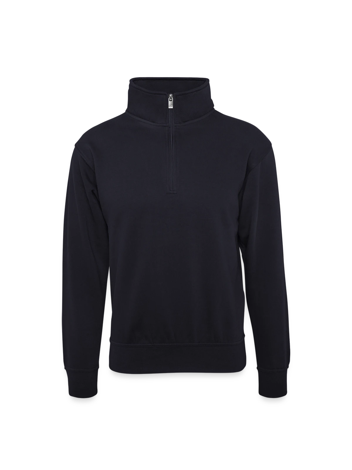 Unisex sweater with zip collar - dark navy - Front