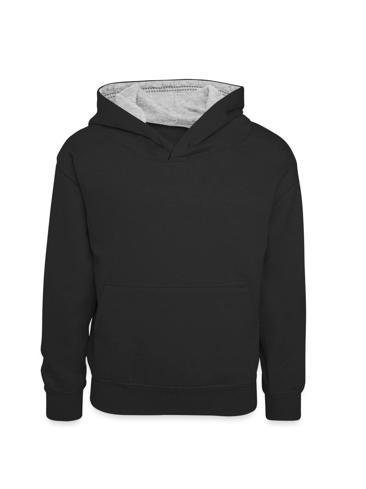 Teenager Contrast Hoodie - black/heather grey - Front