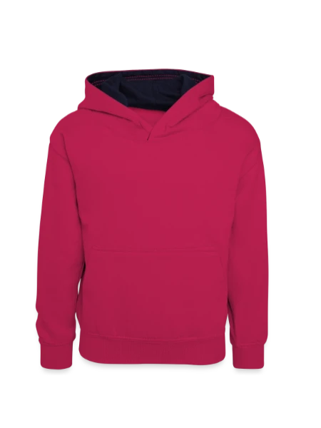 Teenager Contrast Hoodie - pink/navy - Front