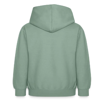 Kinder Hoodie - Graugrün - Hinten - AI Model Kid Female (0cm)