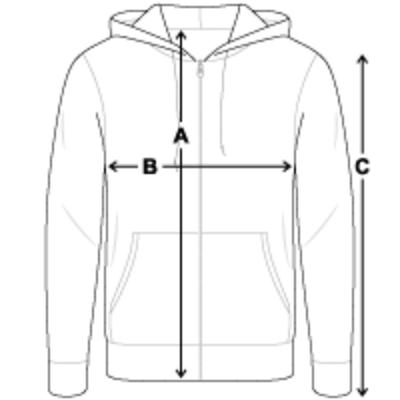 Maßschema Unisex Kapuzenjacke