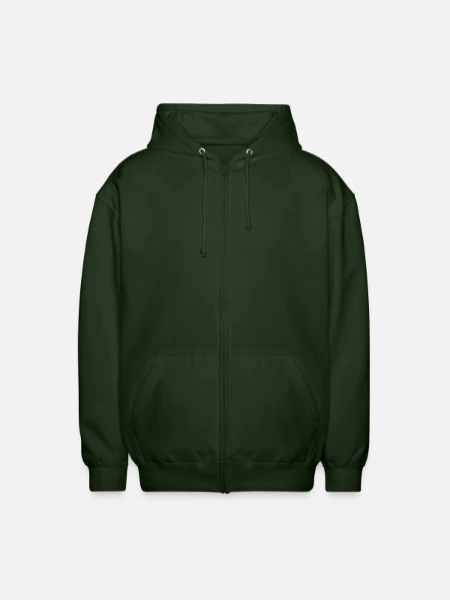 Unisex Hooded Jacket - forest green - Front