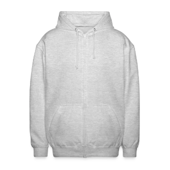 Veste à capuche unisexe - gris clair chiné - Devant - AI Model Female 172 light (172cm) & AI Model Male 185 light (185cm)