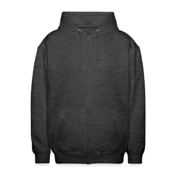 Unisex Hooded Jacket - charcoal grey - Front - AI Model Female 172 light (172cm) & AI Model Male 185 light (185cm)