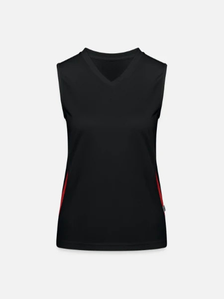 Débardeur respirant contrasté Femme - noir/rouge - Devant