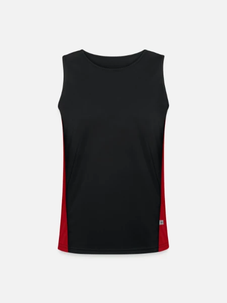 Débardeur respirant contrasté Homme  - noir/rouge - Devant