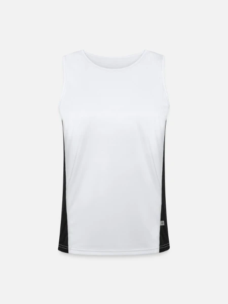 Men's Functional Contrast Tank Top  - white/black - Front