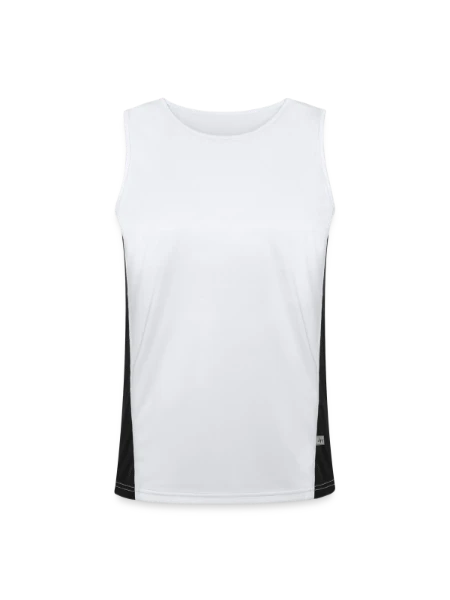 Men's Functional Contrast Tank Top  - white/black - Front