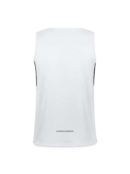 Men's Functional Contrast Tank Top  - white/black - Back