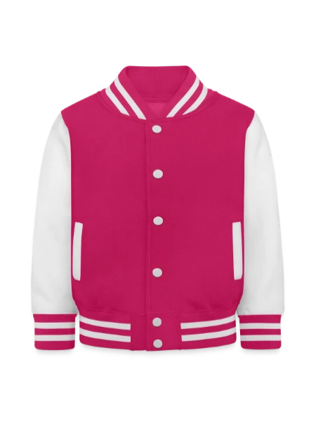 Kids’ College Jacket - hot pink/white - Front