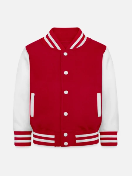 Veste Teddy Enfant - rouge/blanc - Devant