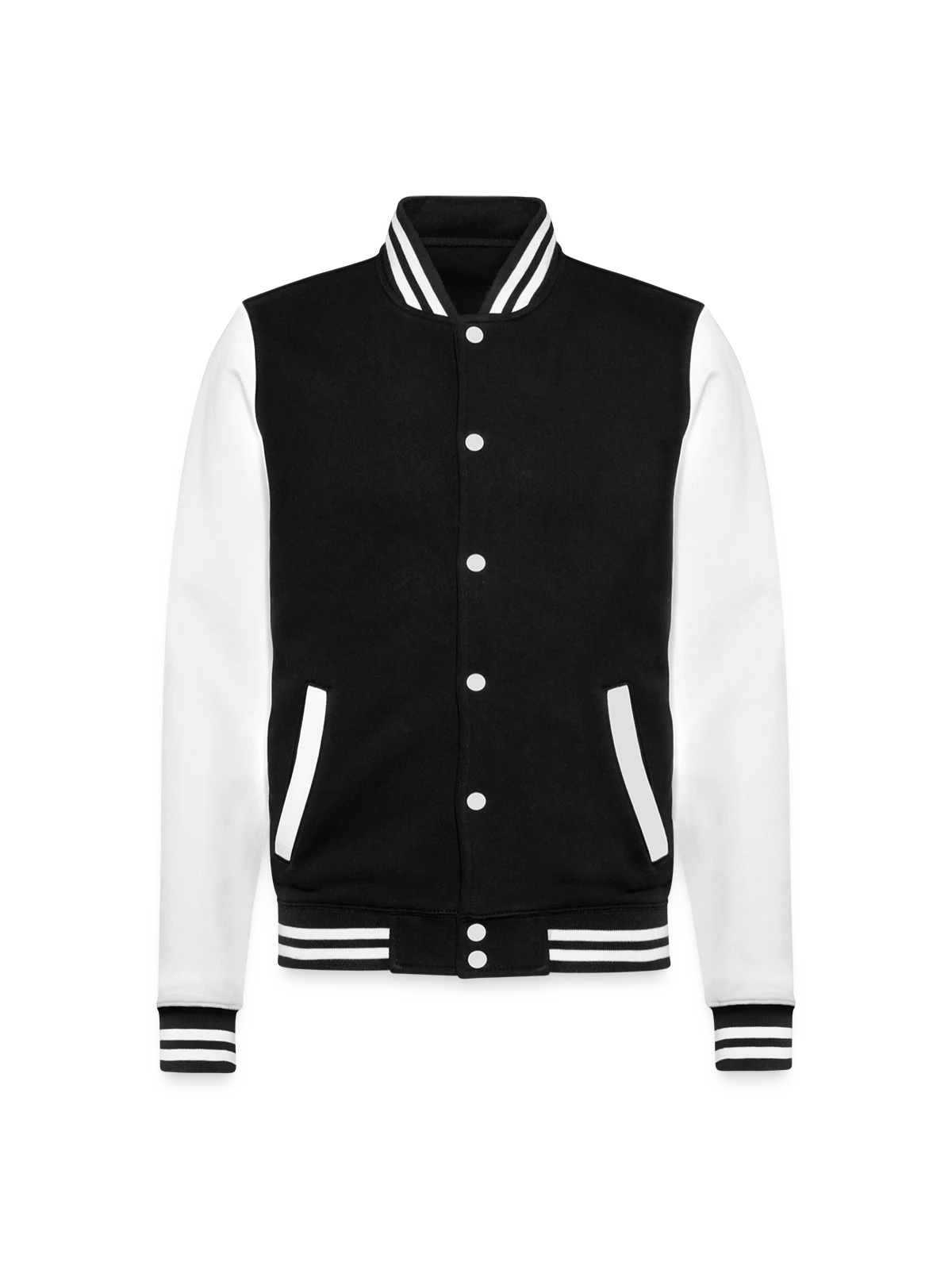 College Sweat Jacket - black/white - Front