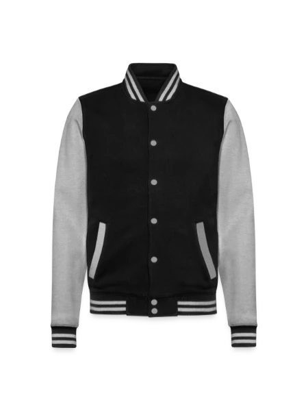 College Sweat Jacket - black/heather grey - Front
