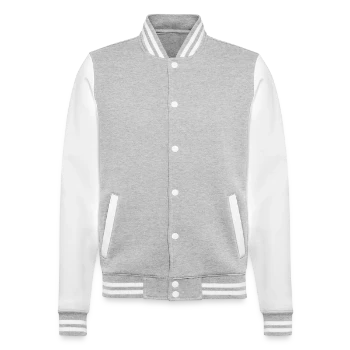 Veste Teddy - gris chiné / blanc