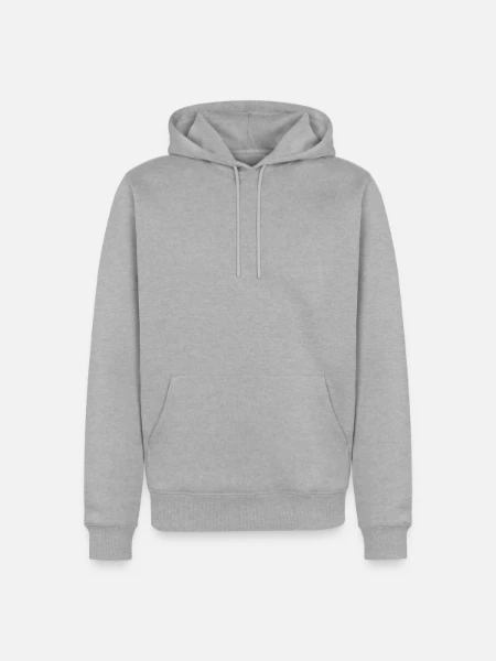 Sudadera con capucha prémium ecológica para hombre - gris jaspeado - delante