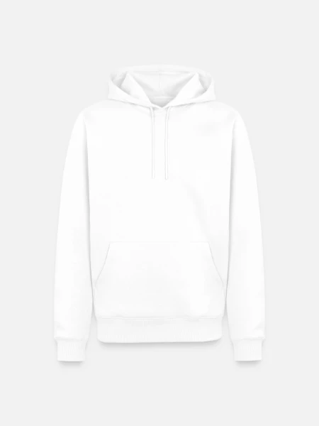 Sweat à capuche Premium bio Homme - blanc - Devant