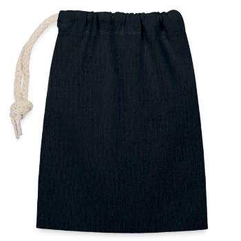 Closable cotton gift bag (14x20cm) - navy - Front