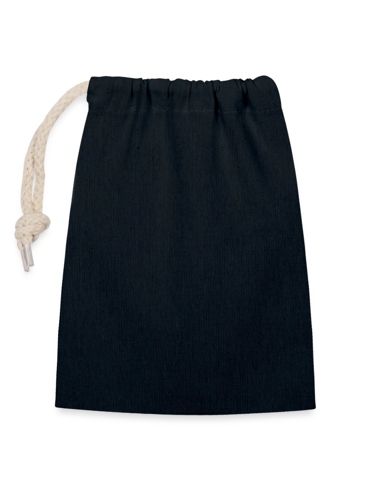 Closable cotton gift bag (14x20cm) - navy - Front