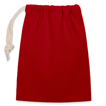 Closable cotton gift bag (14x20cm) - red - Front