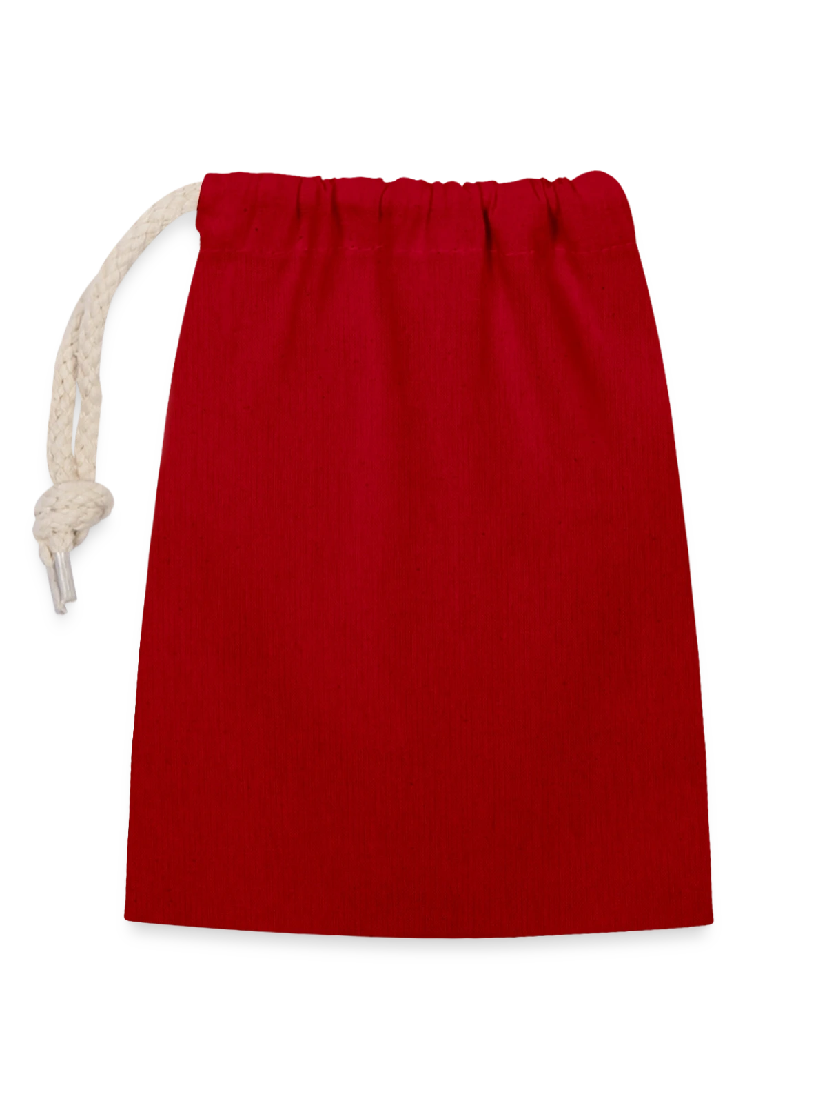 Closable cotton gift bag (14x20cm) - red - Front