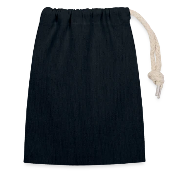 Closable cotton gift bag (14x20cm) - navy - Back