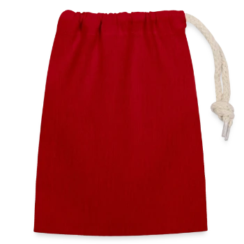 Closable cotton gift bag (14x20cm) - red - Back