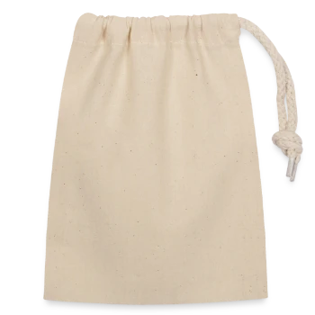 Closable cotton gift bag (14x20cm) - nature - Back