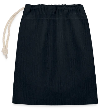 Closable cotton gift bag (25x30cm) - navy - Front