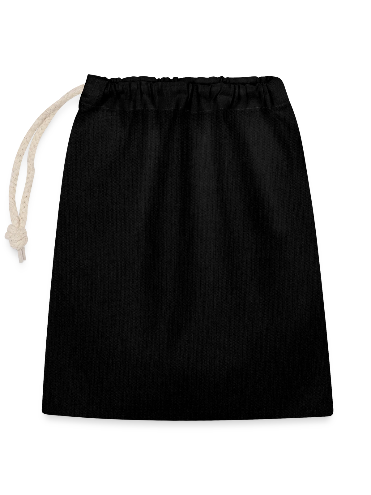 Closable cotton gift bag (25x30cm) - black - Front