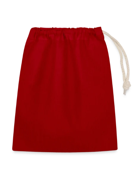 Closable cotton gift bag (25x30cm) - red - Back