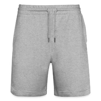 Stanley/Stella Trainer Unisex Organic Jogging Shorts - heather grey - Front - Nik (191cm) & Marisol (170cm)