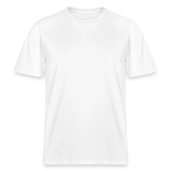  RELAXED FIT Unisex Organic T-Shirt - white - Front - Alina (178cm) & Michal (187cm)