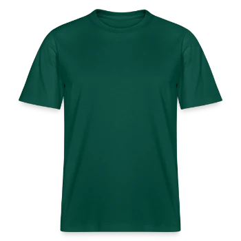  RELAXED FIT Unisex Organic T-Shirt - forest - Front - Alina (178cm) & Michal (187cm)