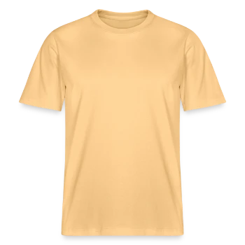 RELAXED FIT Unisex Organic T-Shirt - washed yellow - Front - Alina (178cm) & Michal (187cm)