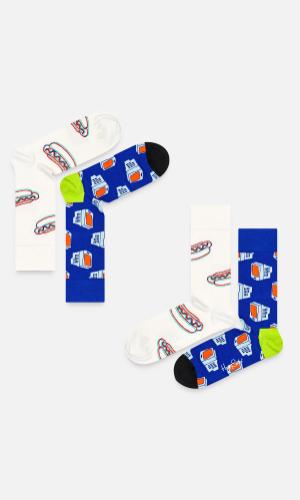 Chaussettes Happy Socks Fluffy Zebra - Taille EU 41-46 | Composition 86% Coton, 12% Polyamide, 2% élasthanne - Modèle Zébré Blanc