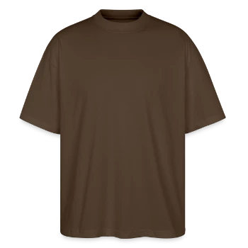 Stanley/Stella Oversized Unisex Organic T-shirt Blaster 2.0 - mocha - Front - Alina (178cm) & Michal (187cm)