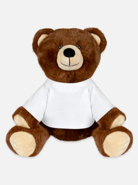 Nounours RecycelBär® marron - blanc - Devant