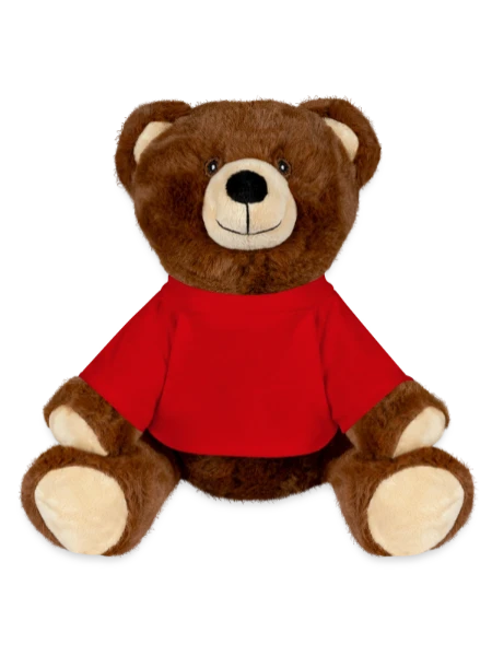 MiniFeet® RecycelBär® Teddy Bear Brown - red - Front