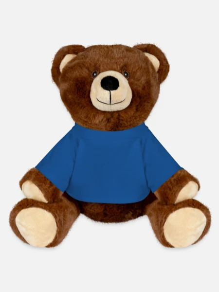 Nounours RecycelBär® marron - bleu roi - Devant
