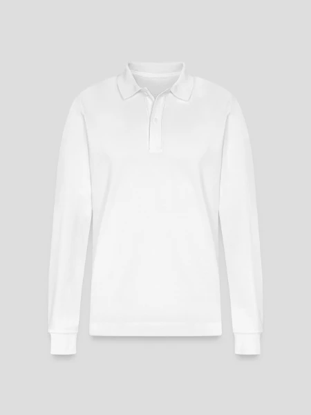Stanley/Stella Unisex Bio-Langarm-Poloshirt Prepster - Weiß - Vorne