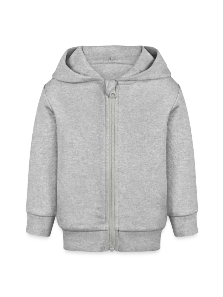 Baby Organic Zip-up Hoodie by Stanley/Stella - heather grey - Front